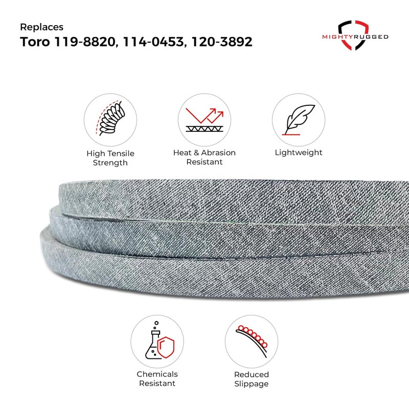 MightyRugged 119-8820 Toro Belt Replacement - Belt Length 141-1/2" - Heavy-Duty, Durable, Aramid Cord Replacement for Toro Timecutter 50 Inch Deck Belt for SS5000, SS5060, MX5060, 74630, 74361, 74632 - Image 2
